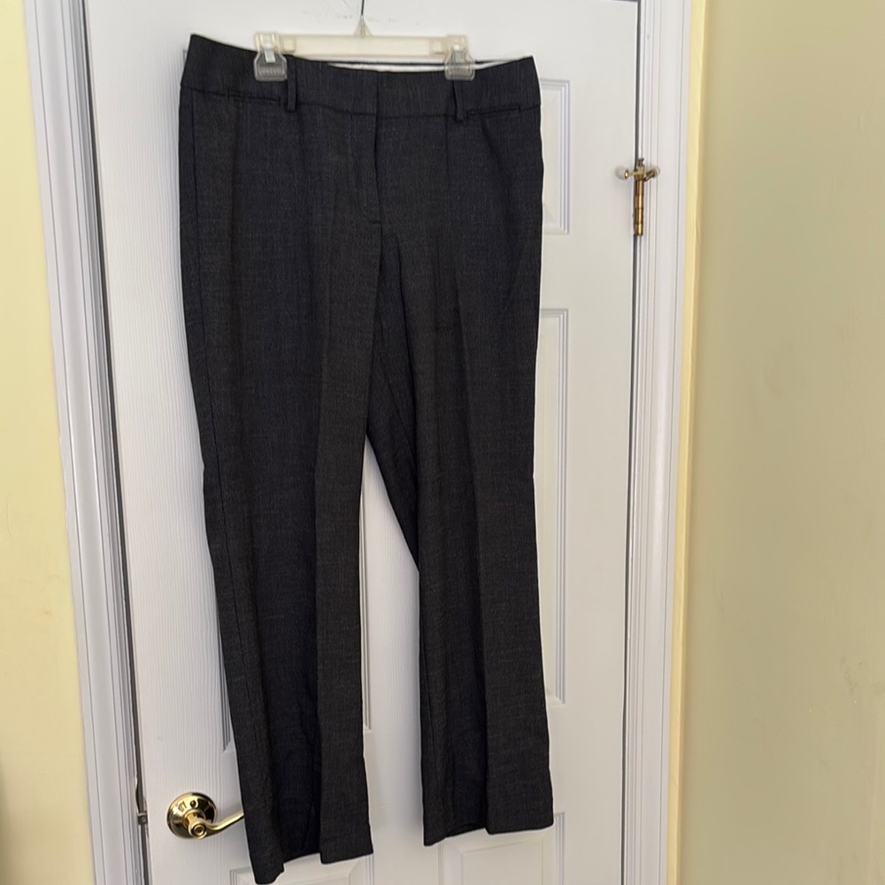 Gray Dress Pants with Pressed Crease and Relaxed Fit